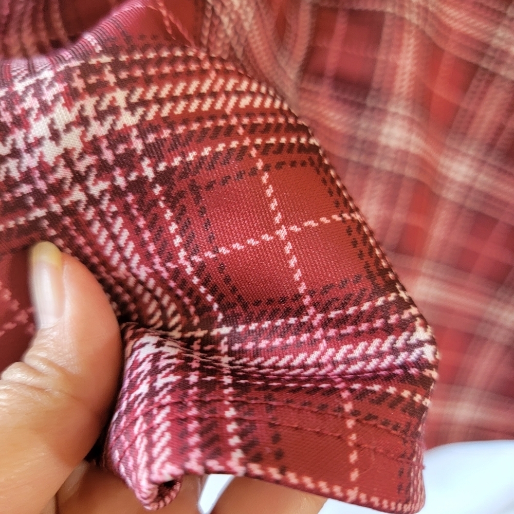 Knit Works Red Tartan Plaid Mini Dress Girls XL/S-M Academia Y2K Preppy Anime - Picture 8 of 10